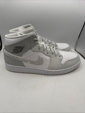 Nike Air Jordan 1 Mid SE Gs Grey Camo Swoosh men’s 16 DC9035-100 Sneakers S12